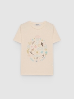%Pto% Cotton graphic t-shirt off white front view