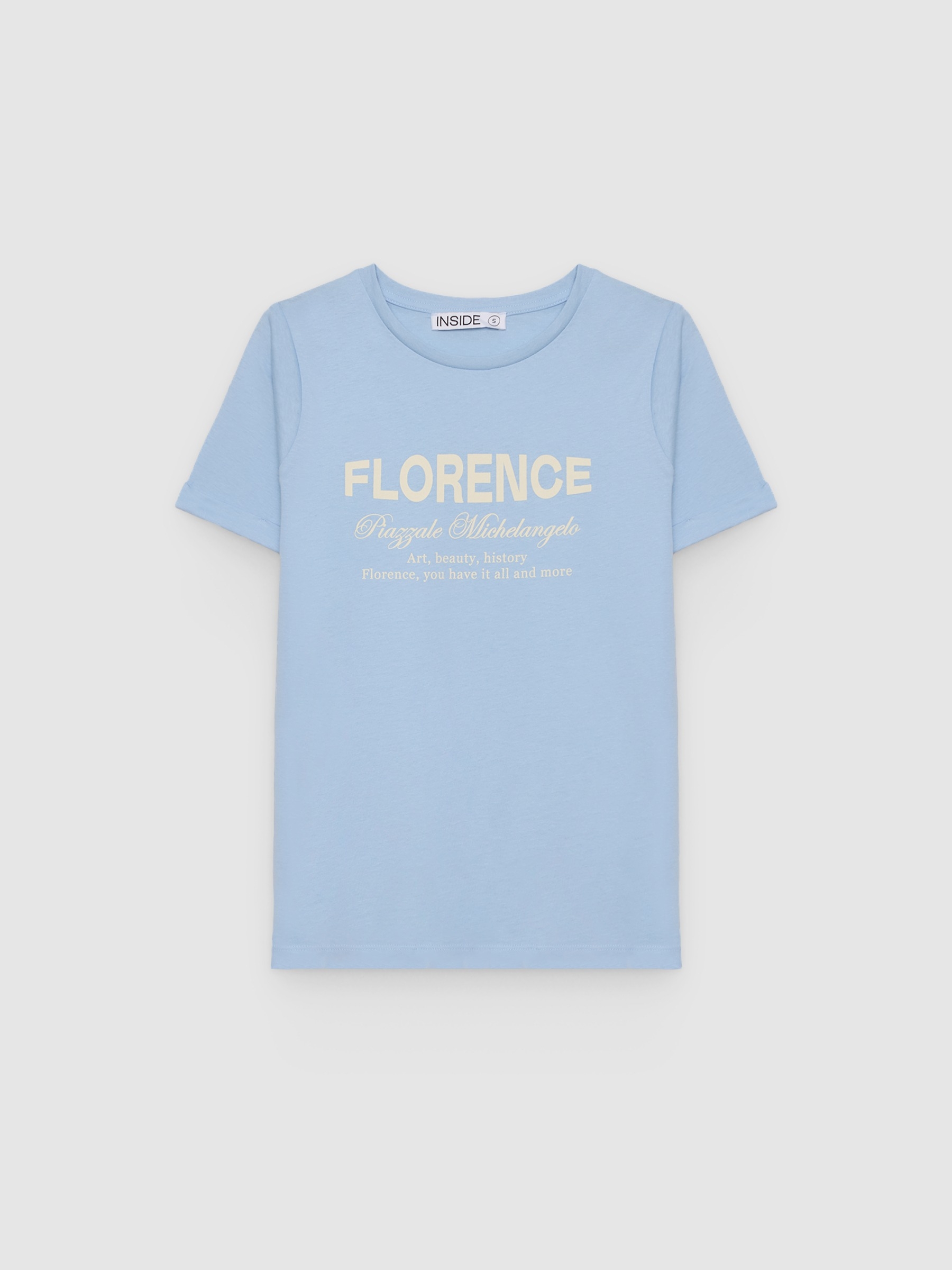 Florence t-shirt light blue middle front view