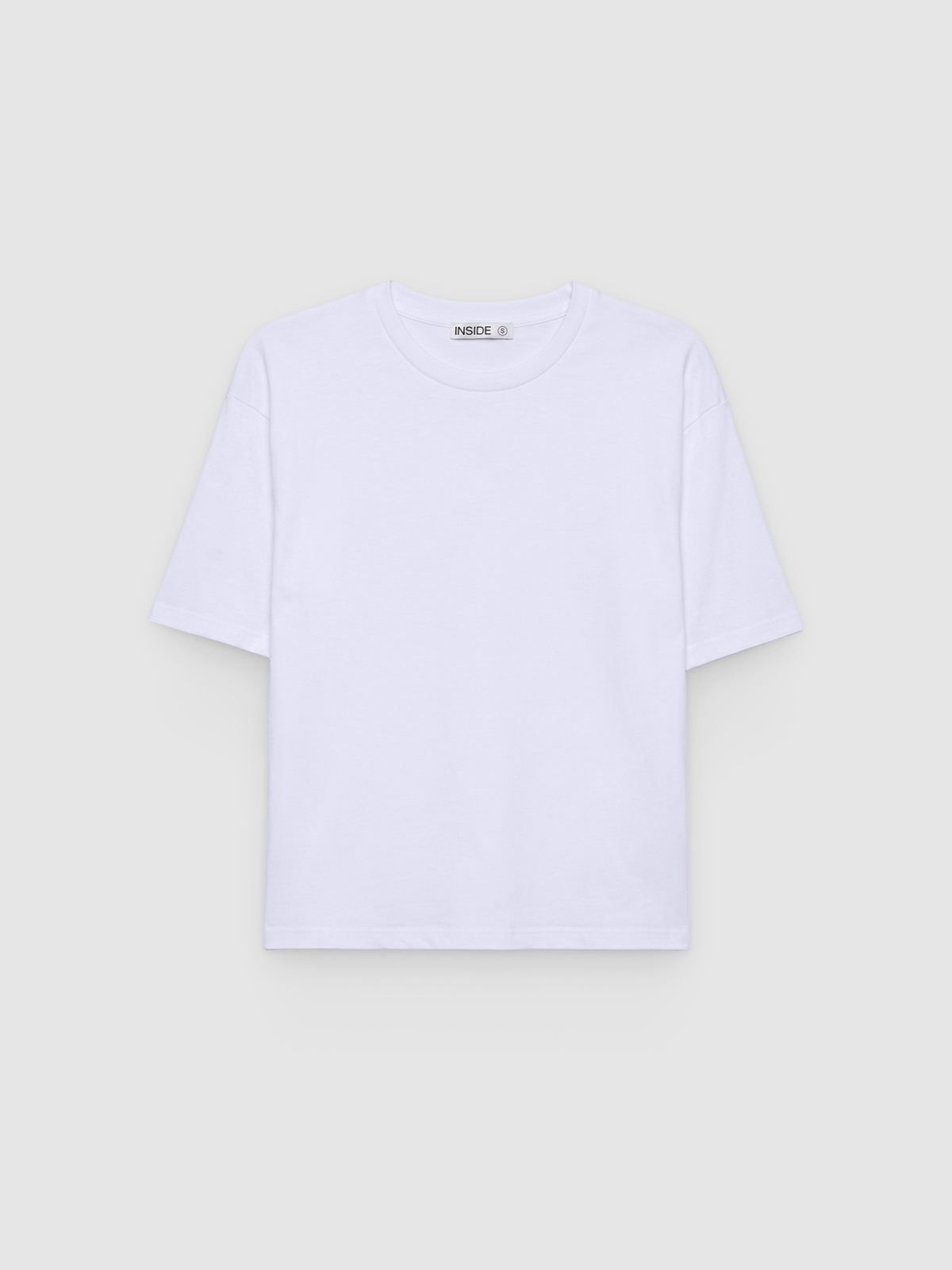 %Pto% Camiseta básica de algodón blanco vista frontal