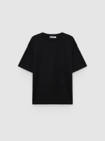 %Pto% Camiseta céu oversize preto vista frontal