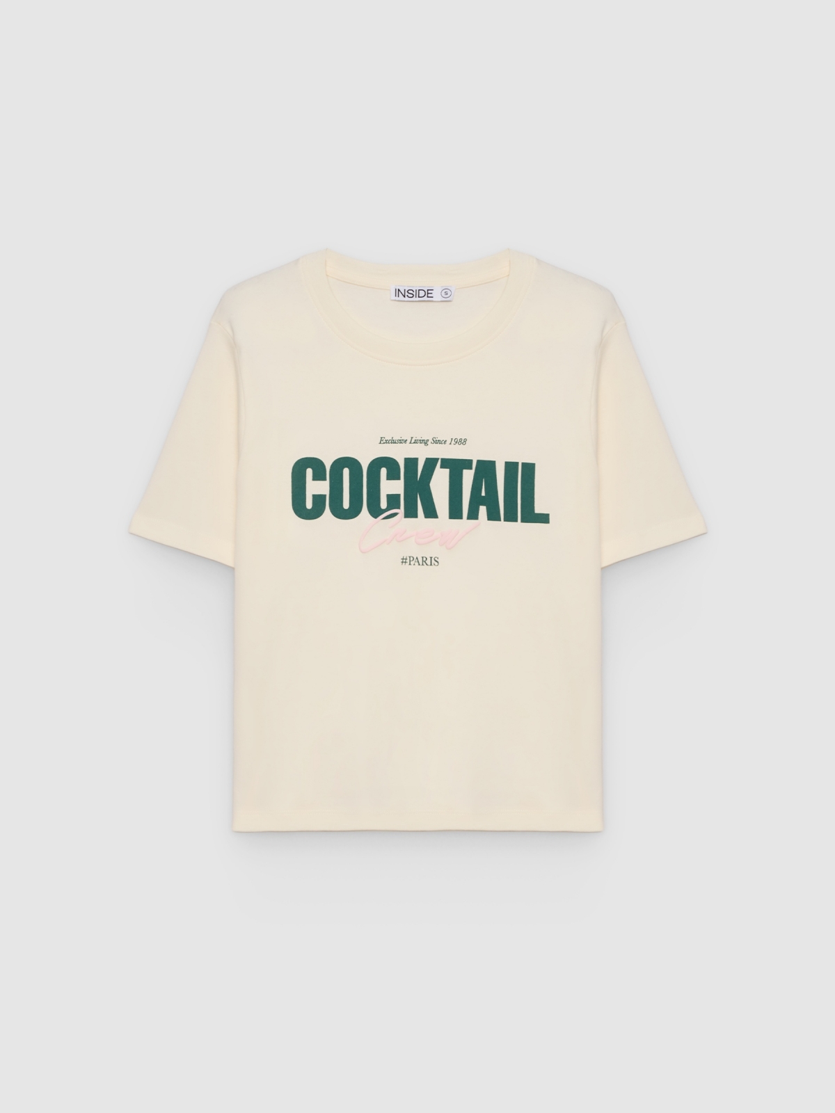 %Pto% Camiseta algodão Cocktail off white vista frontal