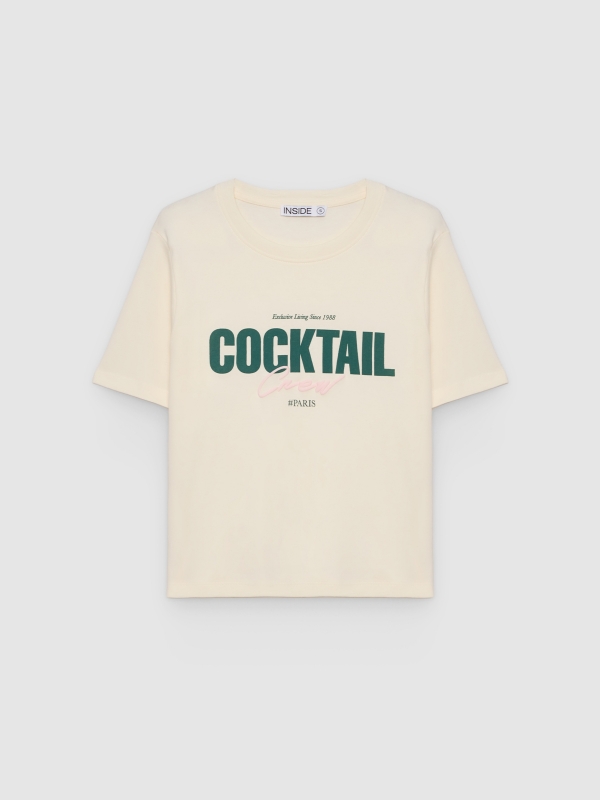  Cotton T-shirt Cocktail off white front view