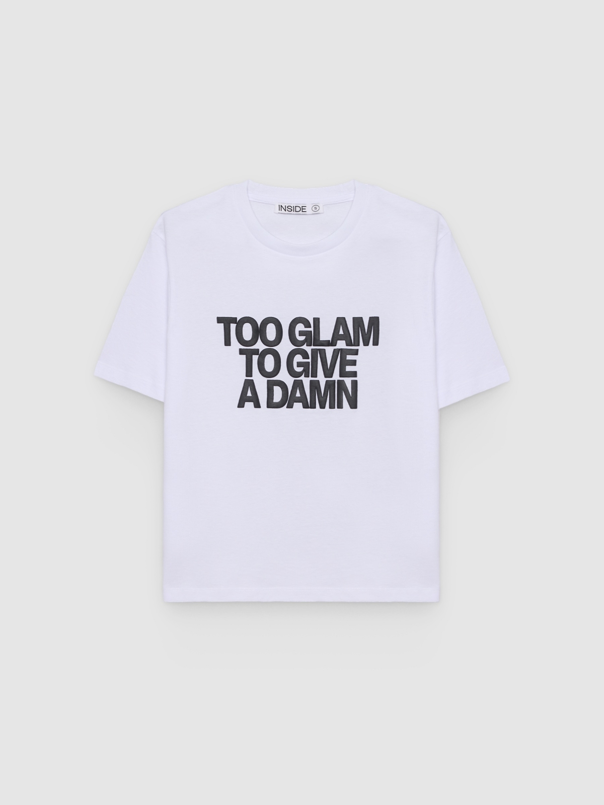 %Pto% Camiseta glam algodón blanco vista frontal
