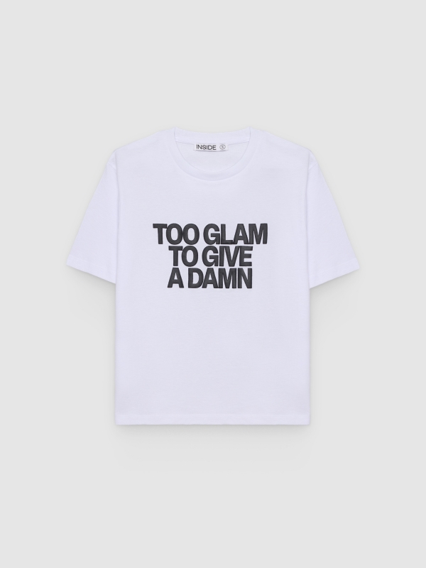  Camiseta glam algodão branco vista frontal