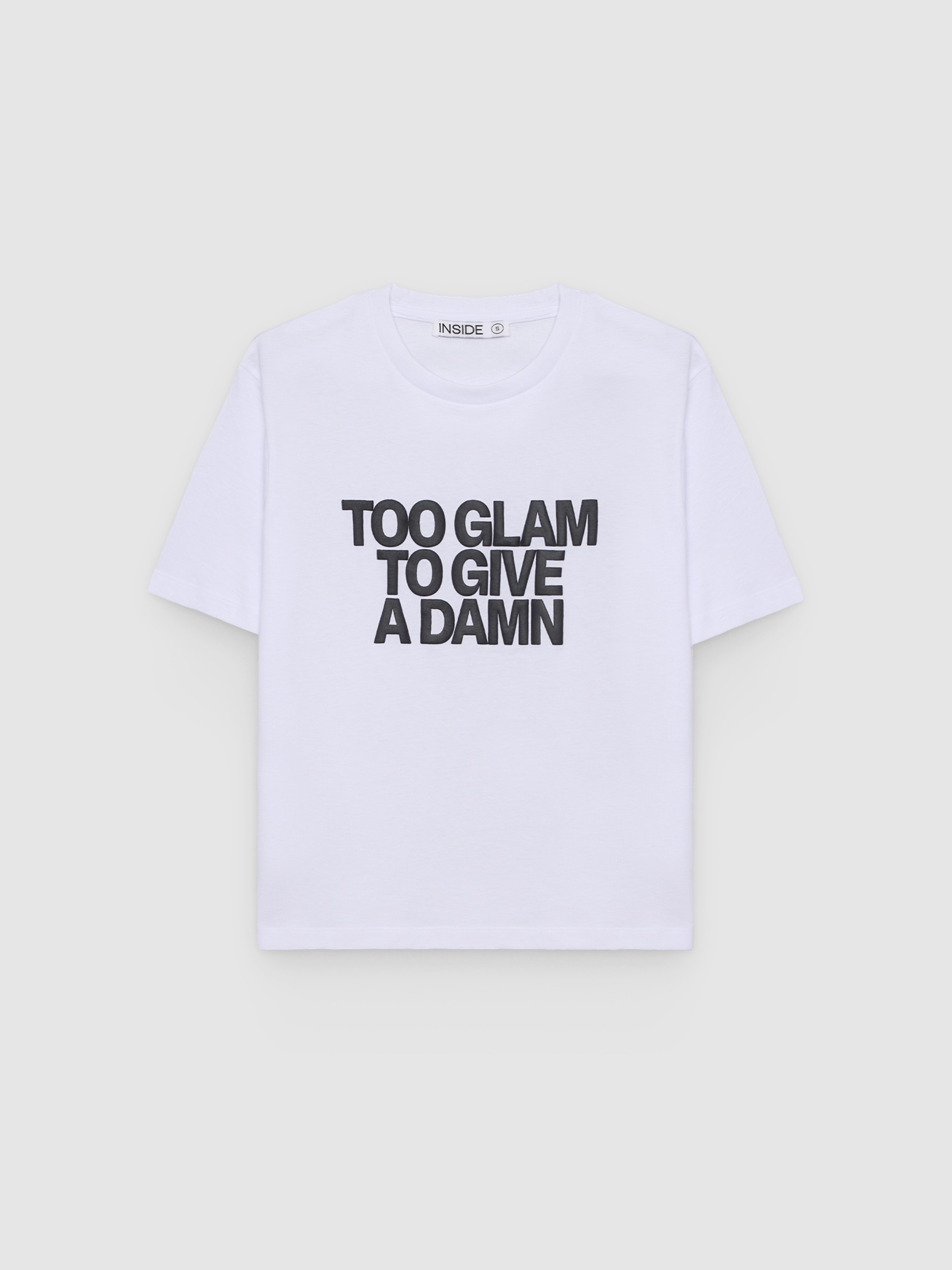 Glam cotton t-shirt white middle front view