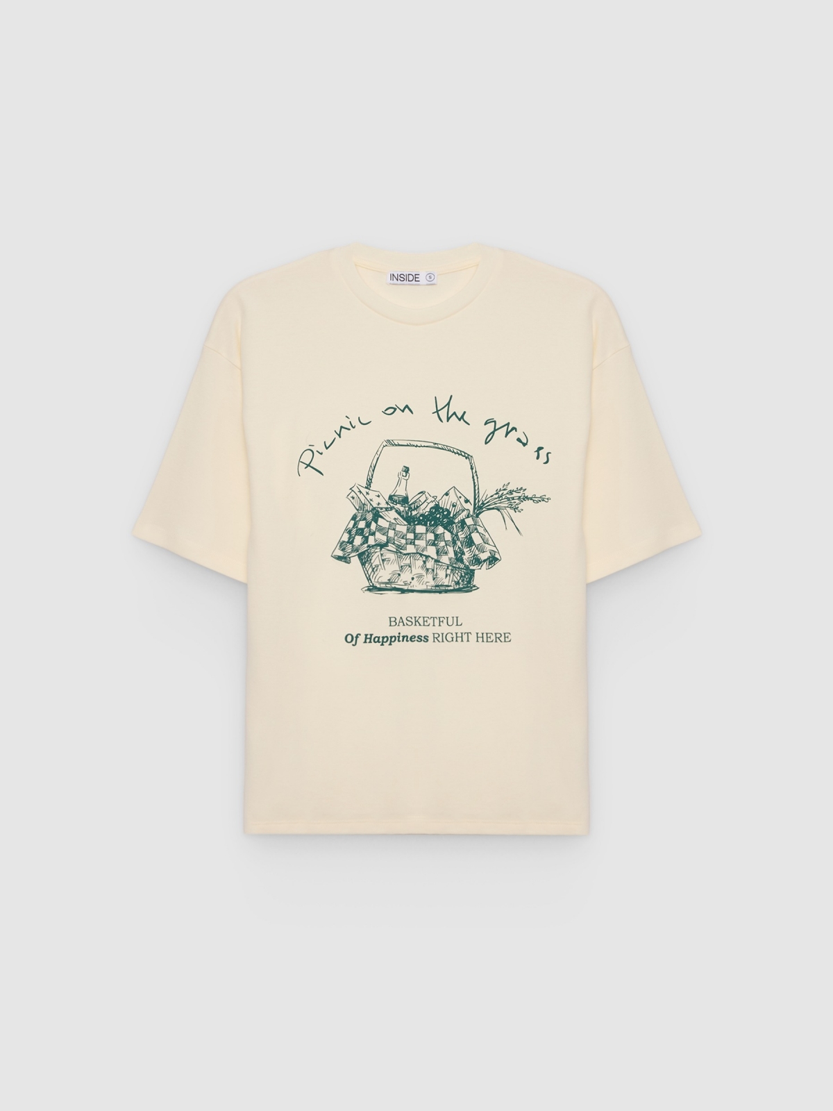 %Pto% Picnic Graphic Cotton T-shirt off white front view