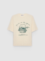 %Pto% Picnic Graphic Cotton T-shirt off white front view