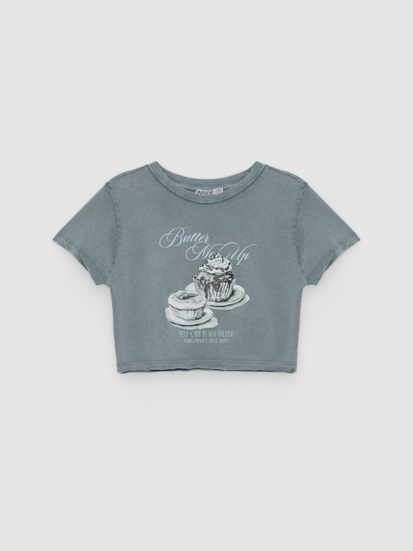 Butter cropped t-shirt bluish gray front view