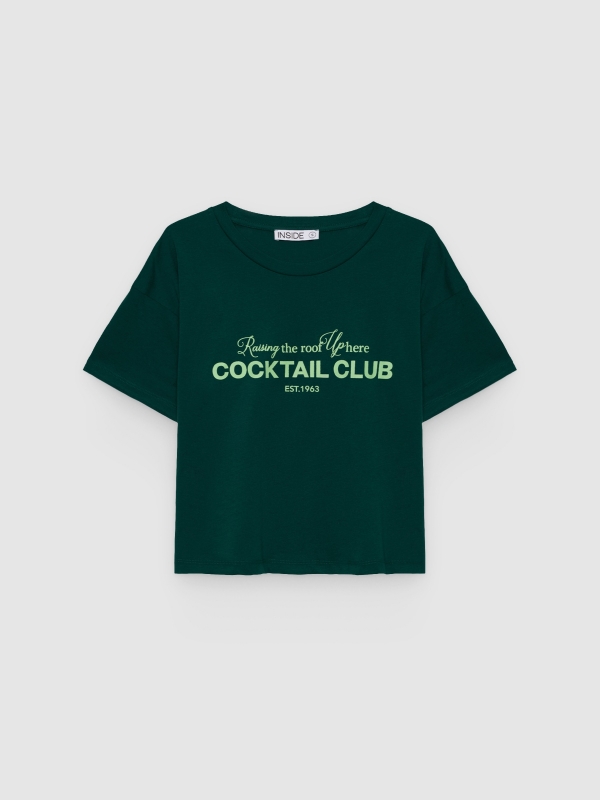  Camiseta Cocktail Club verde escuro vista frontal