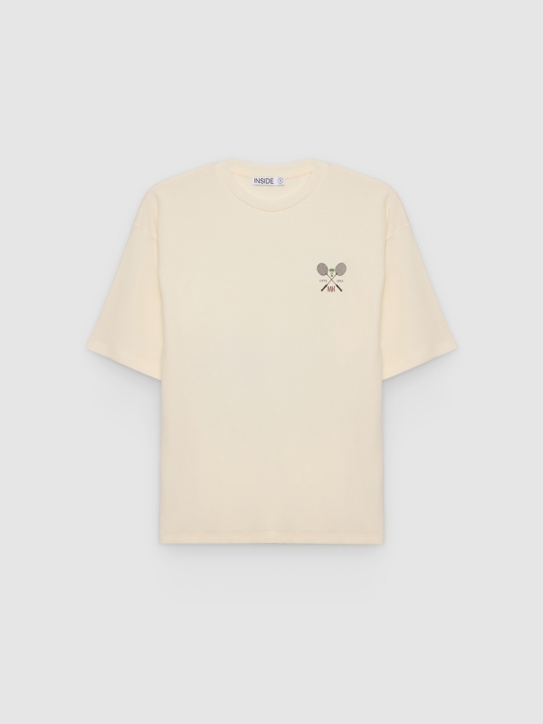  Cotton sports shirt off white front view