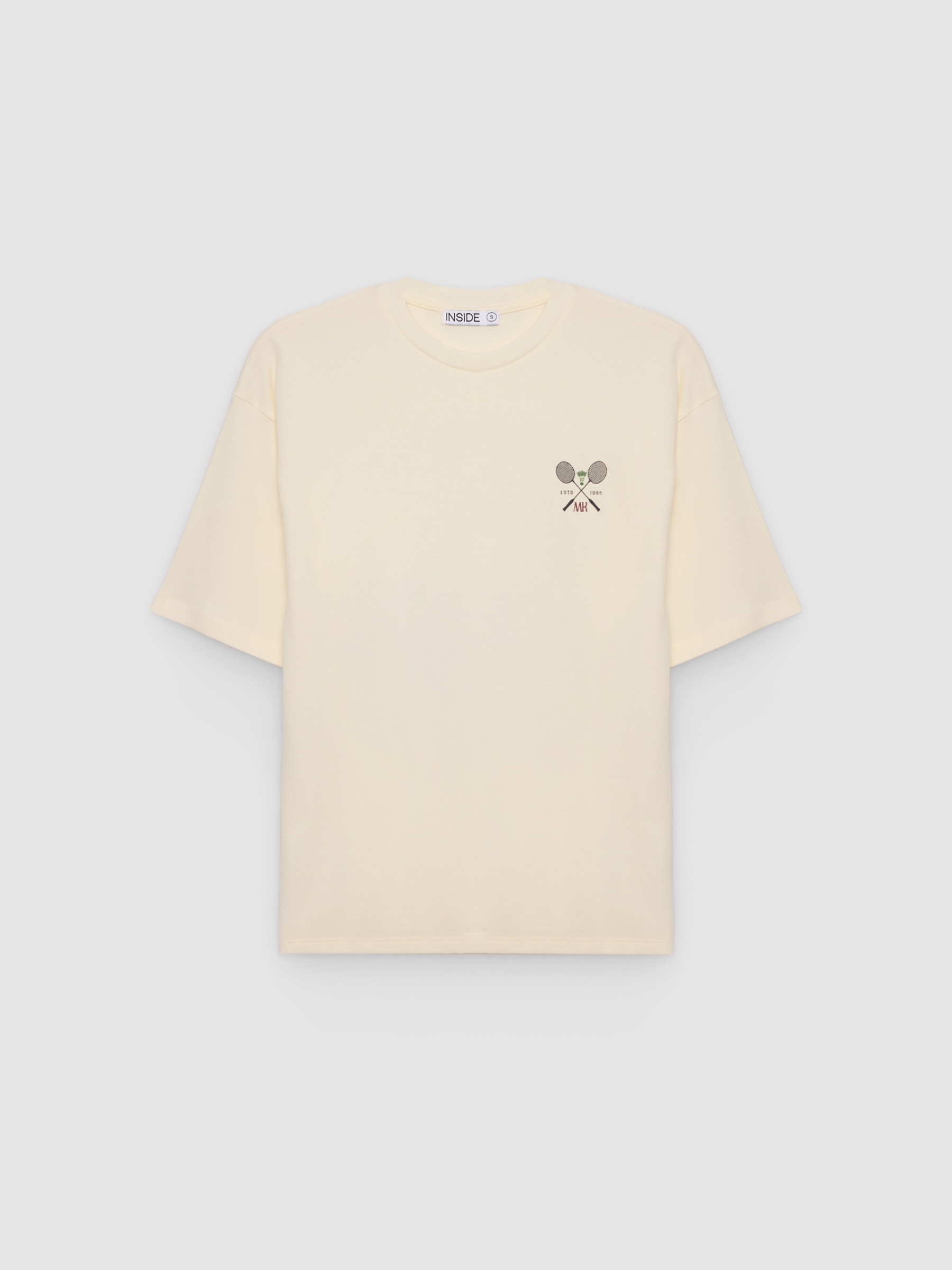 Cotton sports shirt off white middle front view