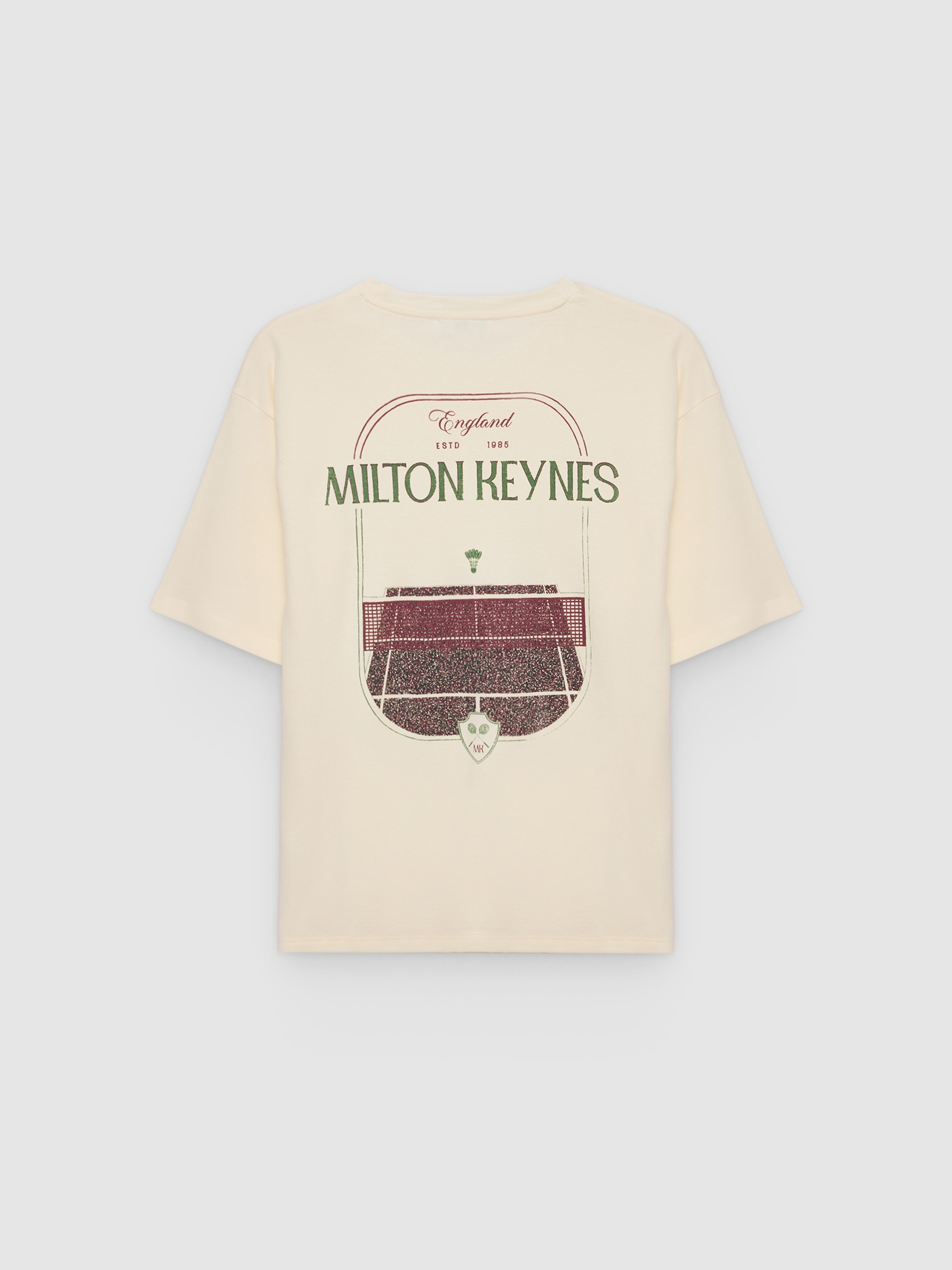 Cotton sports shirt off white middle front view
