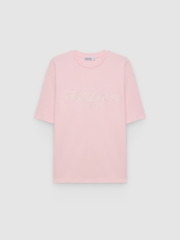  Camiseta oversize algodão rosa claro vista frontal