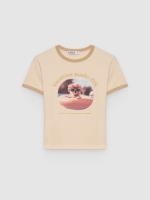 %Pto% Camiseta Vacation contraste blanco roto vista frontal