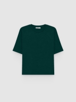 %Pto% Camiseta básica de algodão verde escuro vista frontal