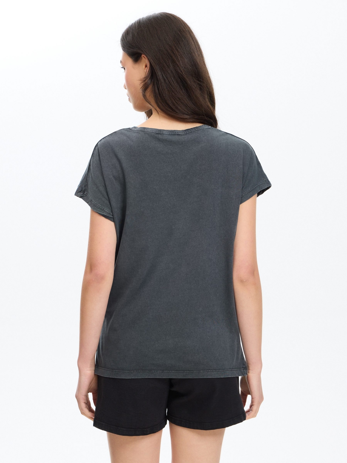 Camiseta print petit puissant gris oscuro vista media trasera