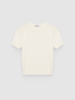 %Pto% Basic round neck jersey off white front view