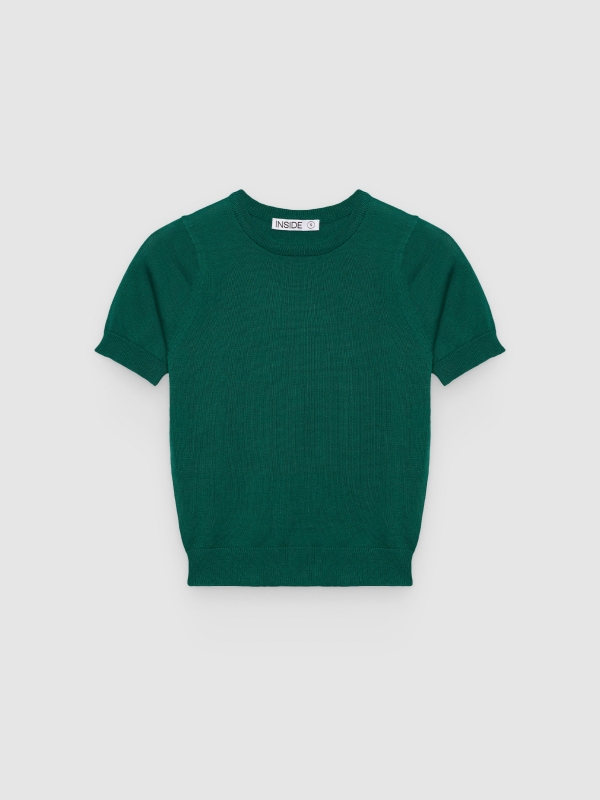  Basic round neck jersey dark green front view