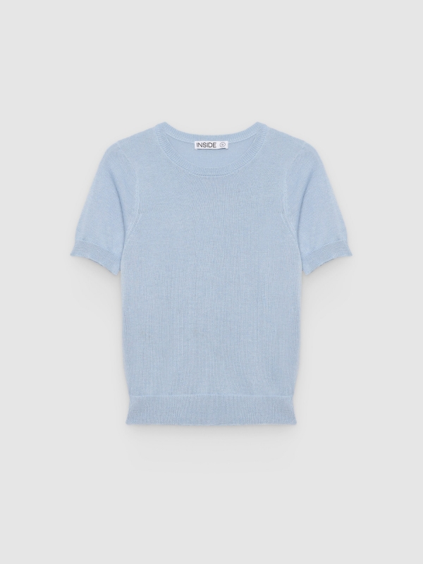  Basic round neck jersey light blue front view
