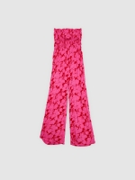 %Pto% Mono floral fruncido fucsia vista frontal