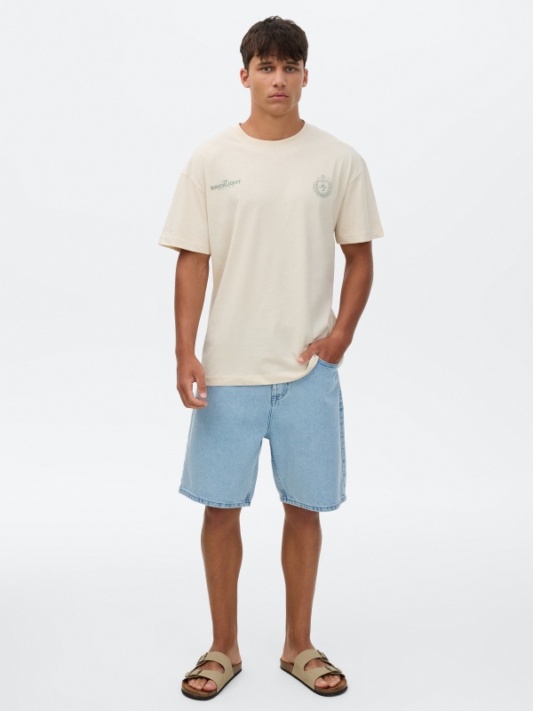 Printed T-shirt bricklight raw front view
