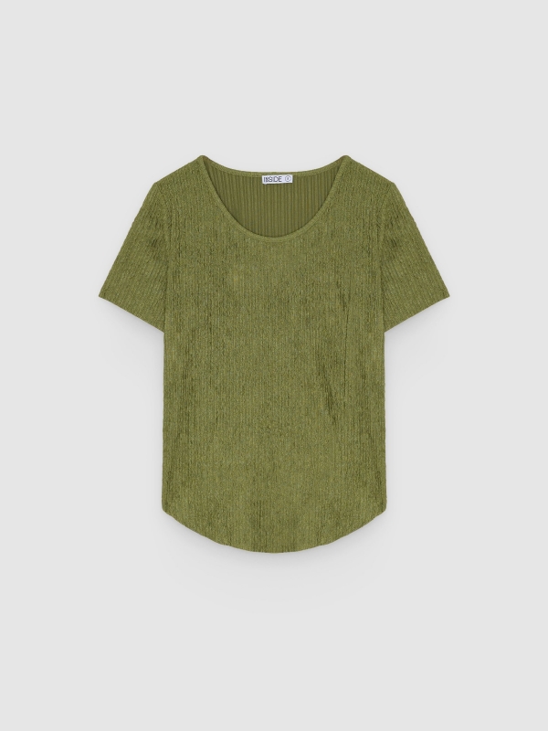  Camiseta oversize texturiza verde oliva vista frontal