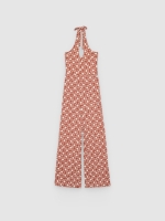 %Pto% Mono halter estampado slim marrón vista frontal