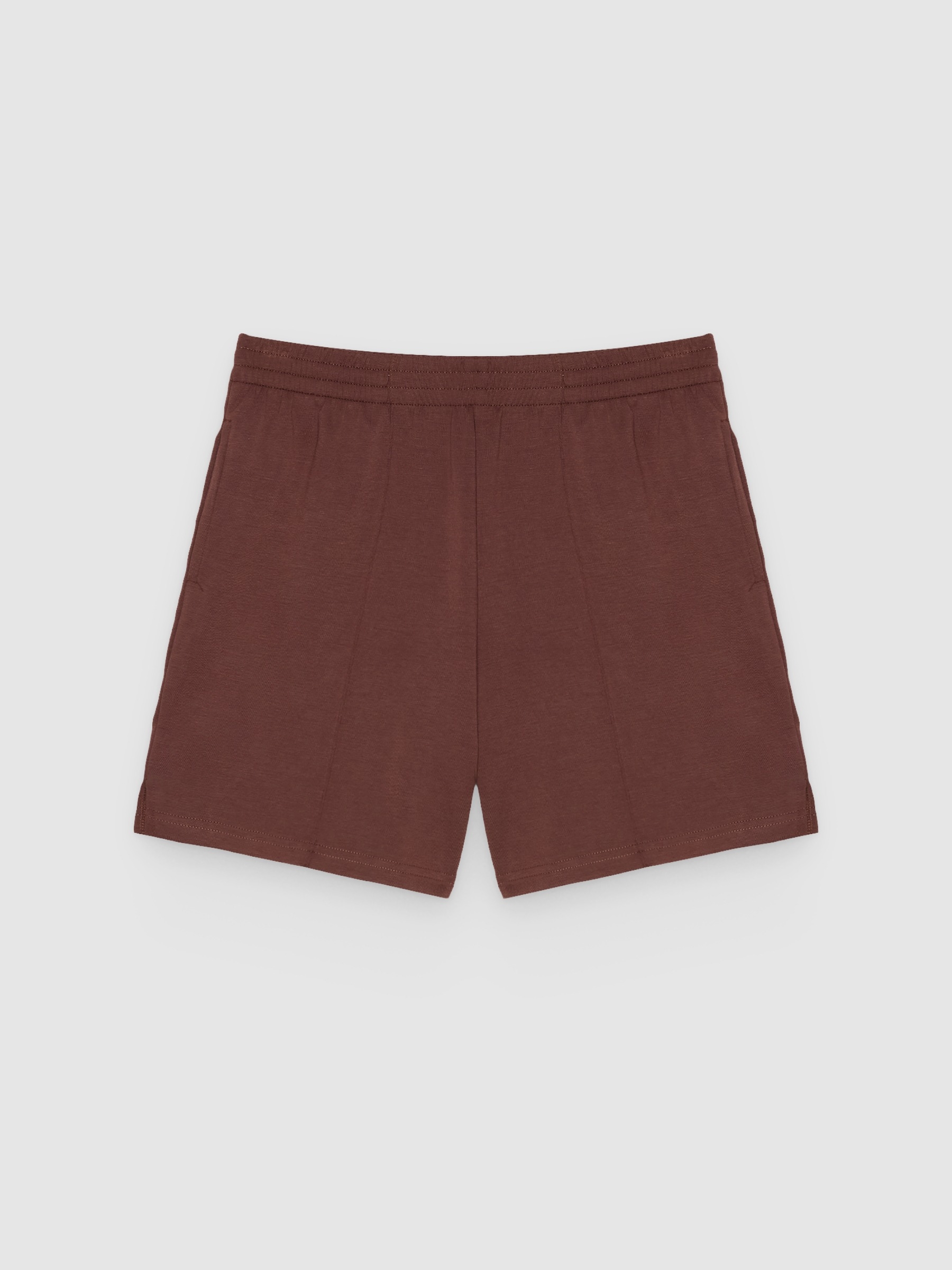  Short punto elástico tiro alto chocolate vista frontal
