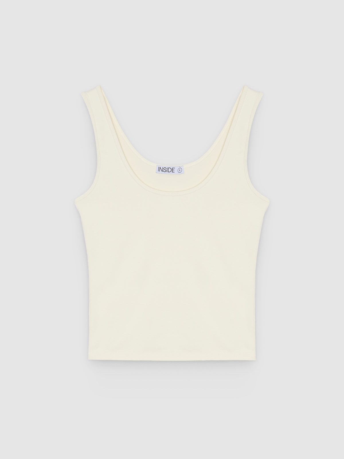 %Pto% Slim-fit polyamide tank top off white front view