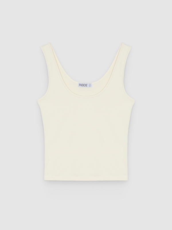  Camiseta tirantes poliamida slim blanco roto vista frontal
