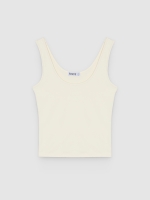 %Pto% Slim-fit polyamide tank top off white front view