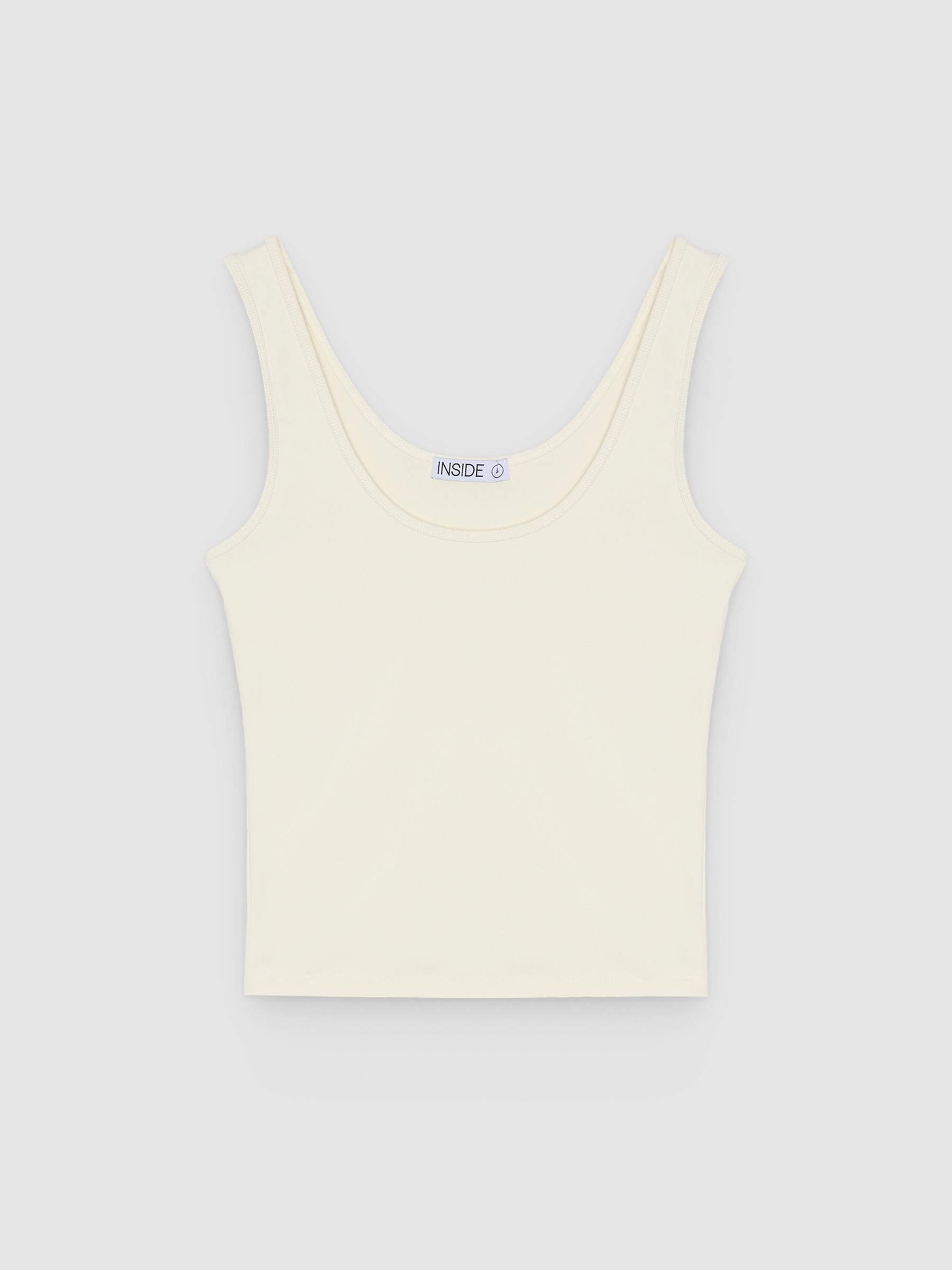 %Pto% Camiseta tirantes poliamida slim blanco roto vista frontal
