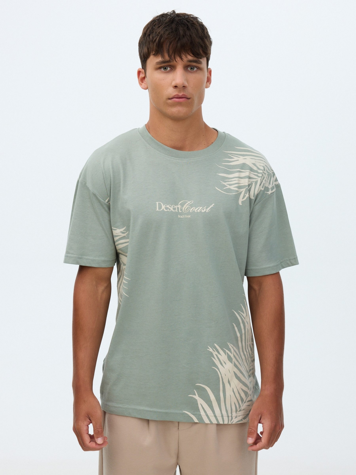Desert T-shirt green middle front view