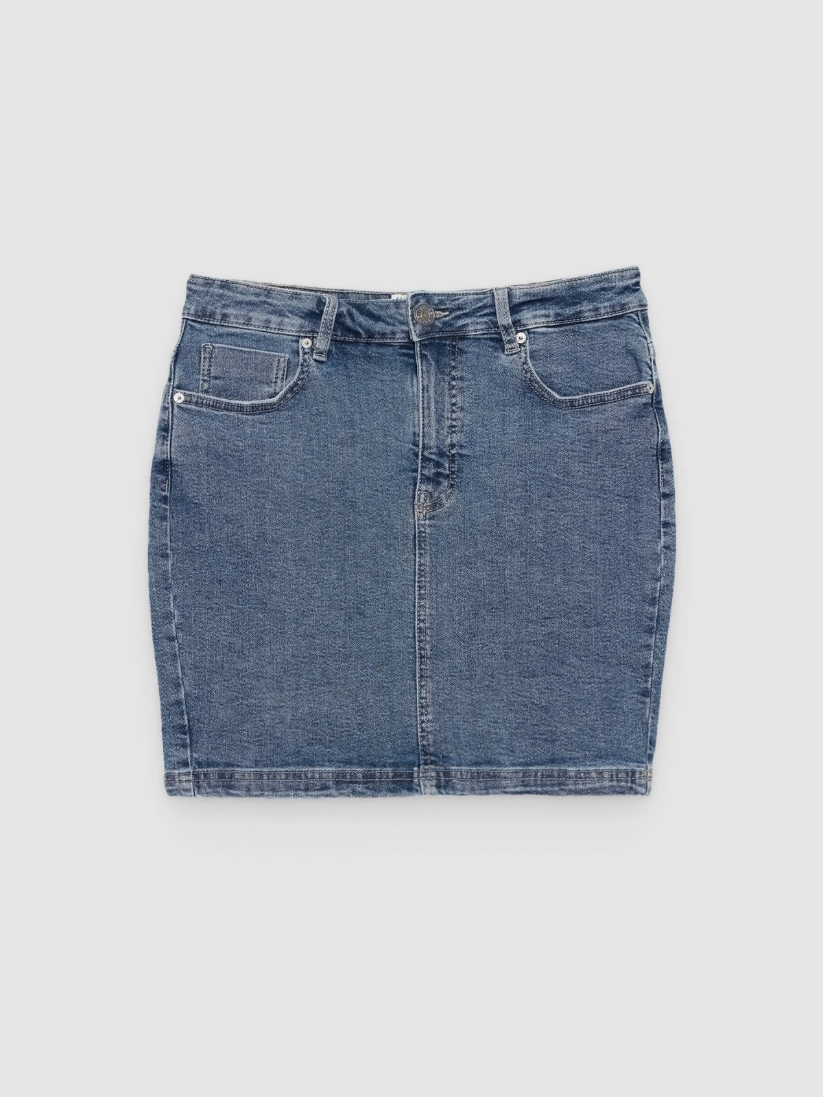 %Pto% Minissaia jeans ajustada azul vista frontal