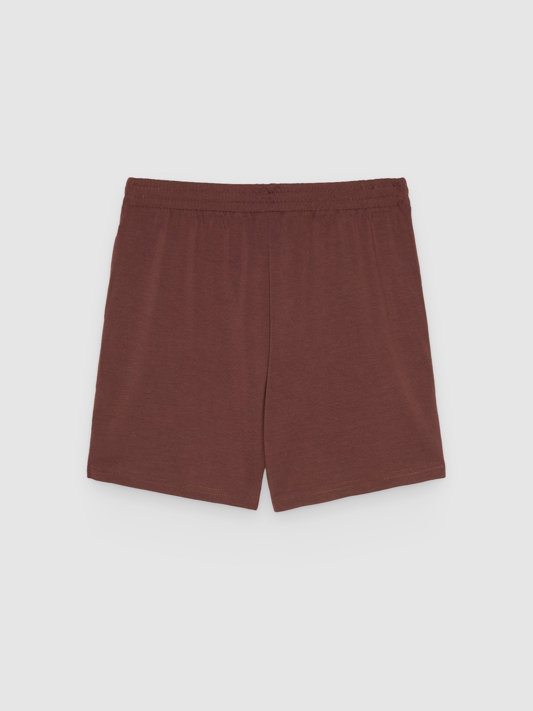 Short punto elástico tiro alto chocolate vista frontal