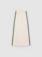 %Pto% Falda midi con banda lateral blanco roto vista frontal