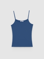 %Pto% Sleeveless slim-fit T-shirt electric blue front view