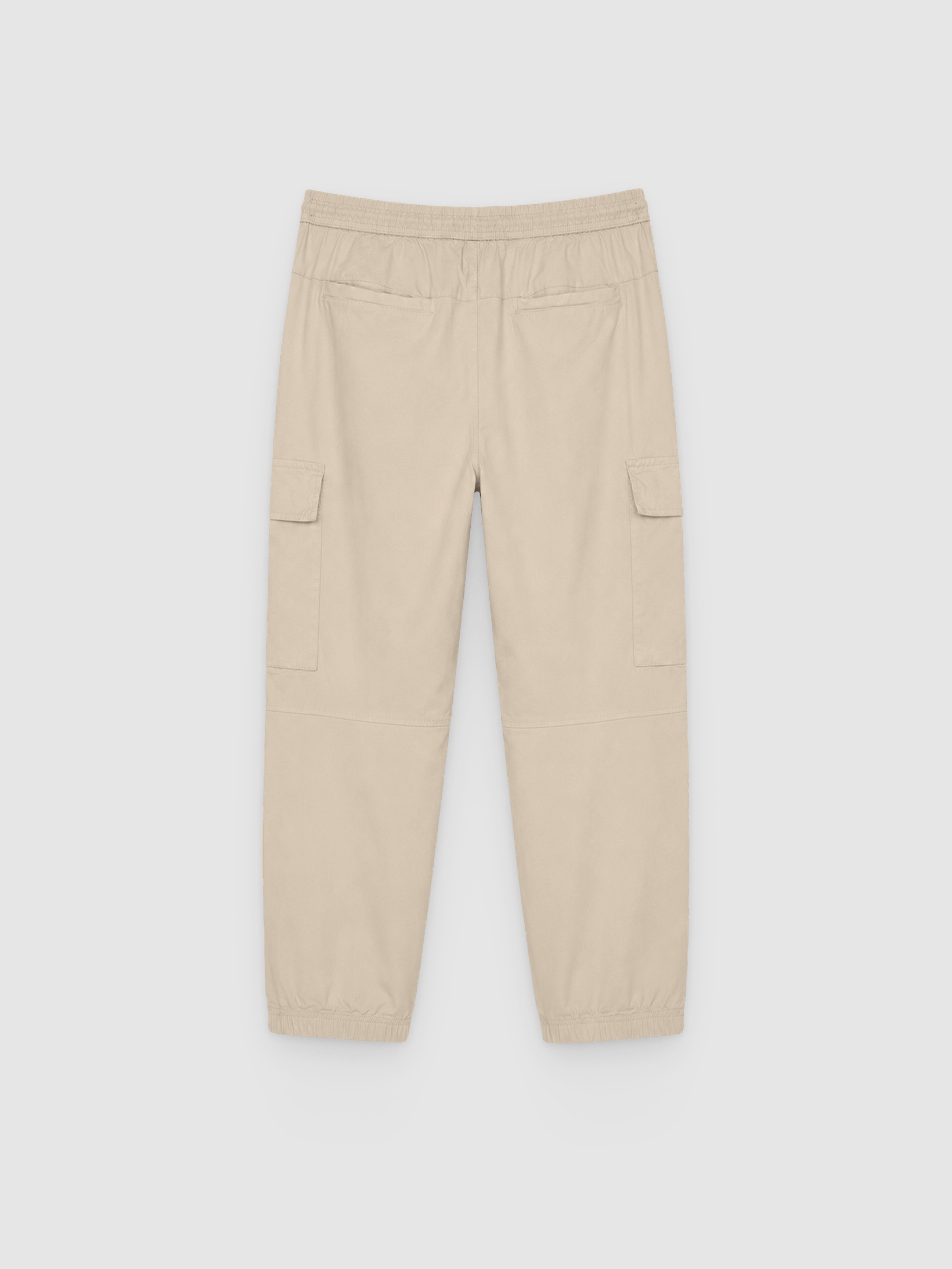 Mult-pocket jogger beige front view