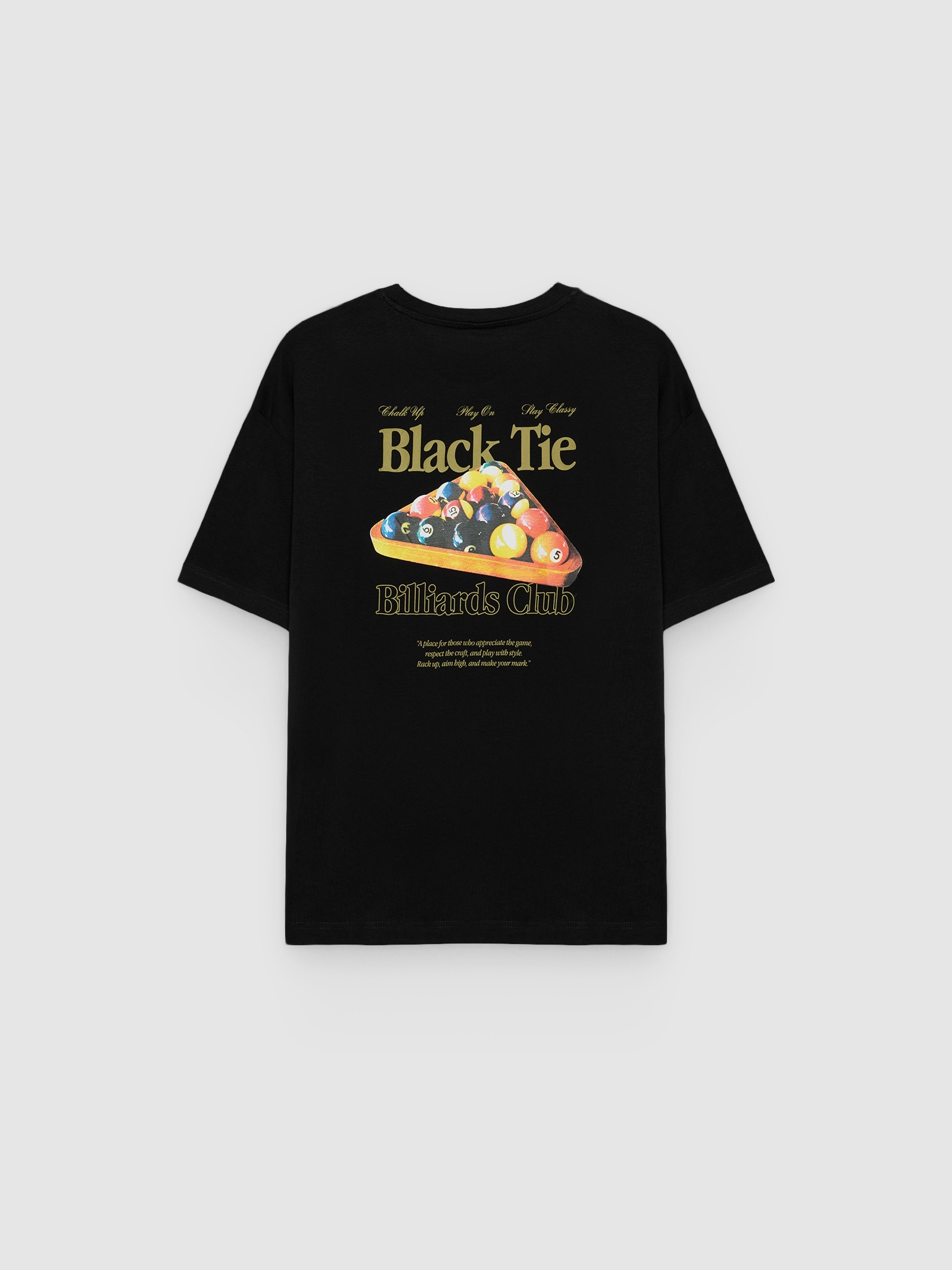 Camiseta Black Tie casual negro vista media frontal