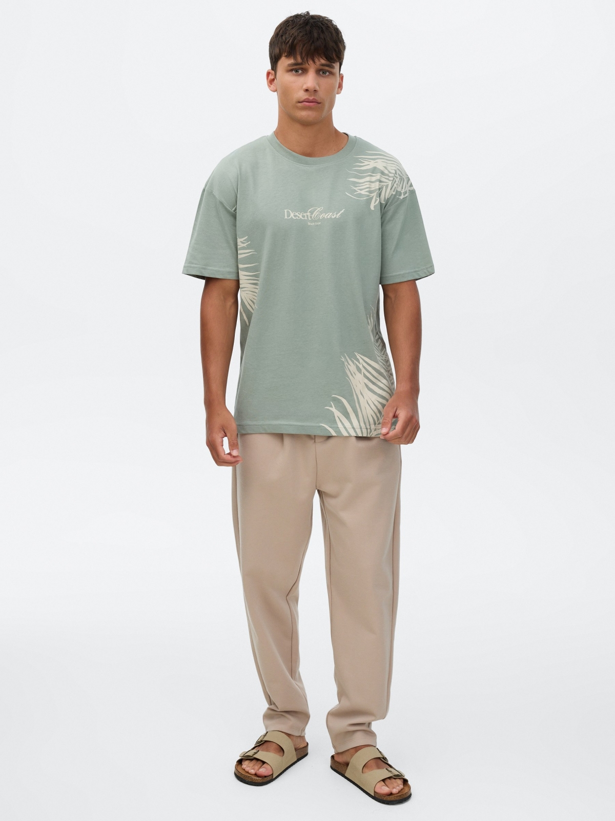 Camiseta Desert verde vista geral frontal