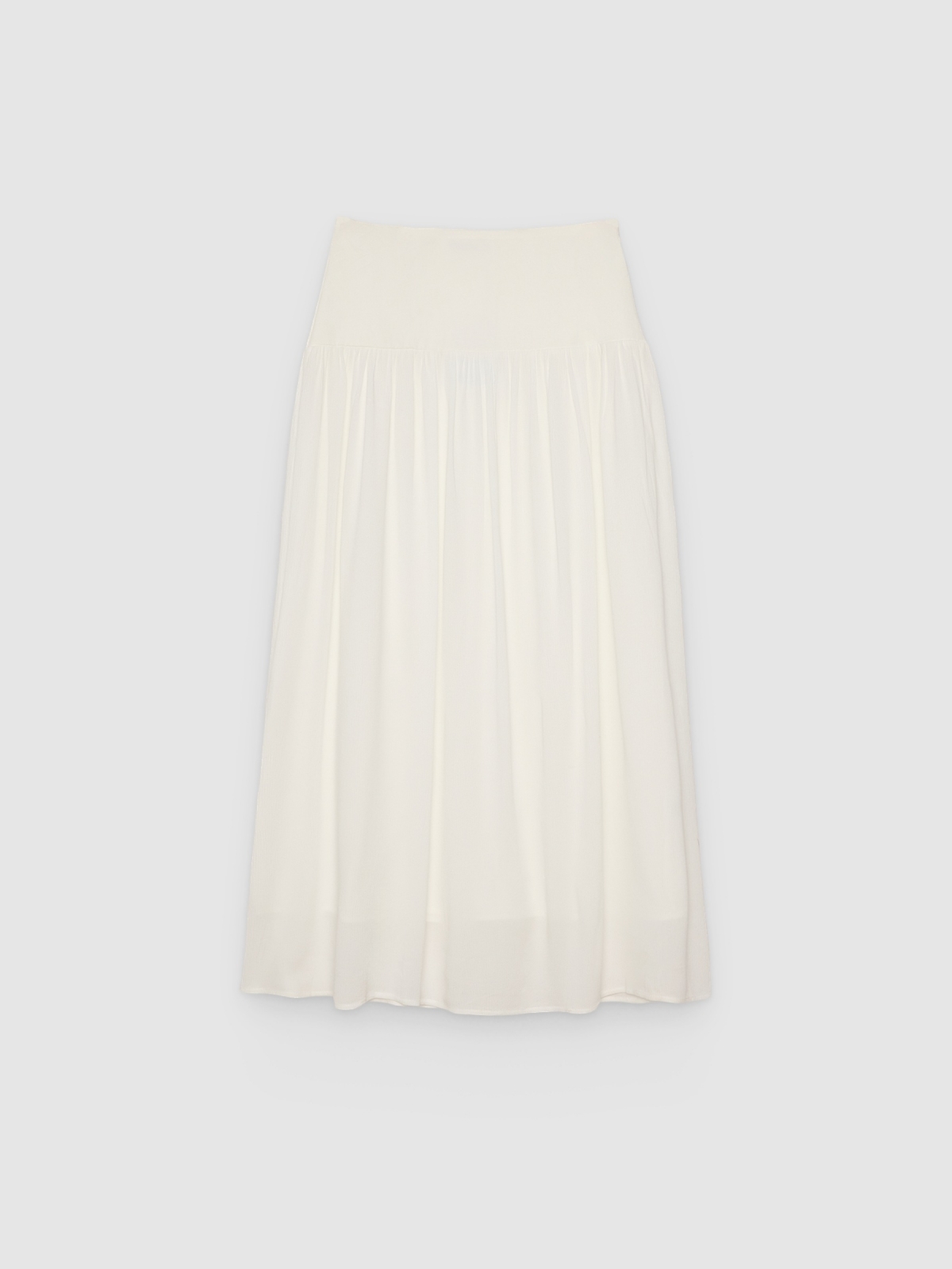 %Pto% Flowy viscose maxi skirt white front view