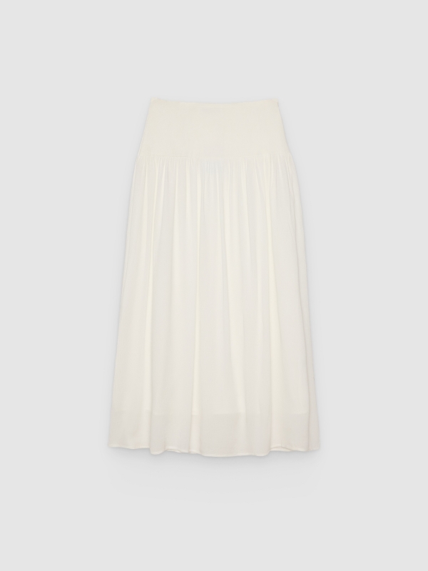  Flowy viscose maxi skirt white front view