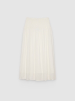%Pto% Flowy viscose maxi skirt white front view