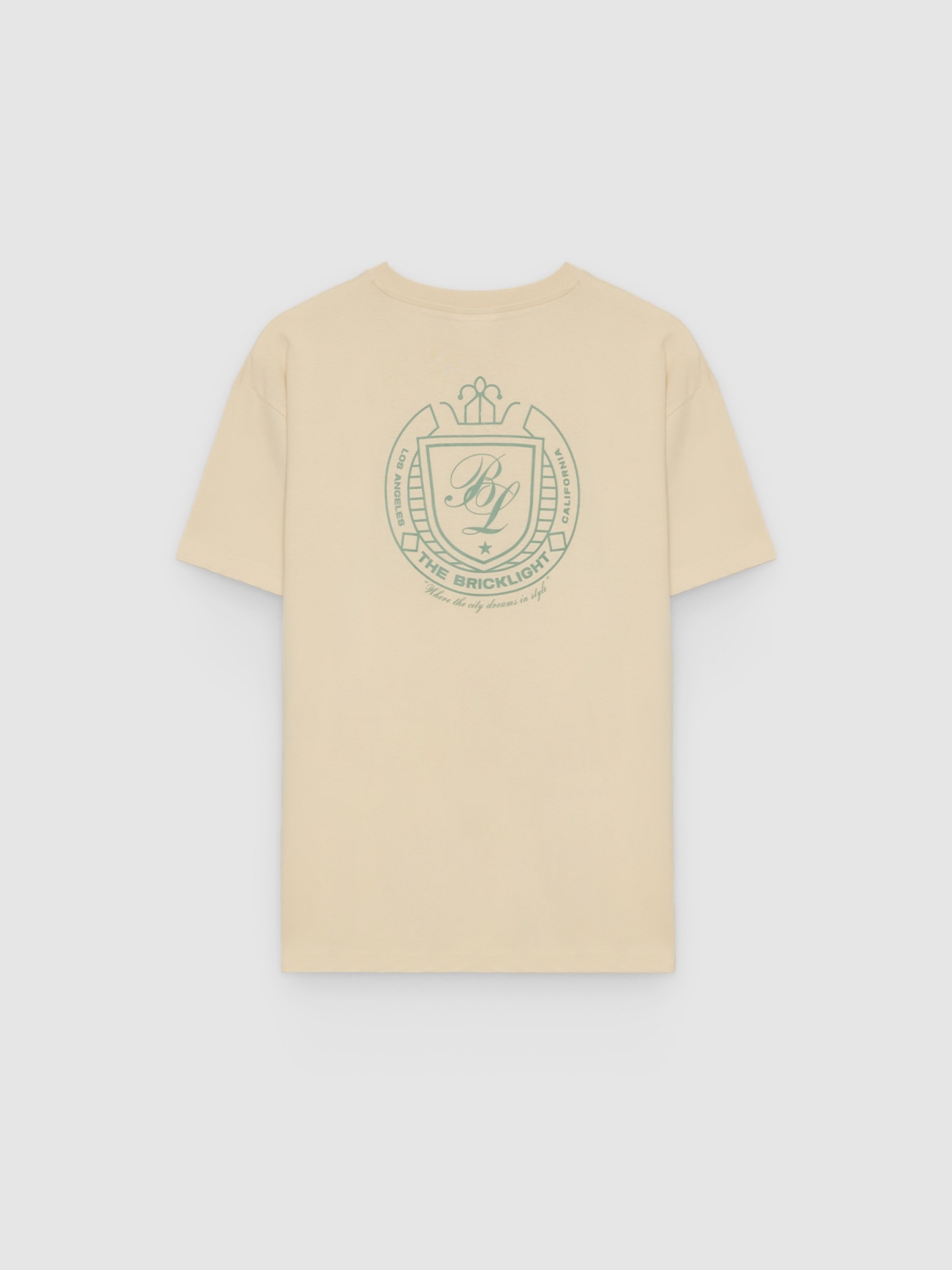 Camiseta estampada bricklight crua vista traseira