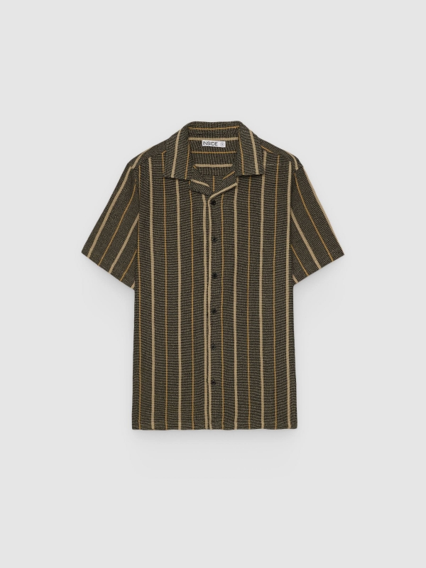  Camisa rayas cuello resort negro vista frontal