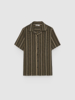 %Pto% Camisa rayas cuello resort negro vista frontal