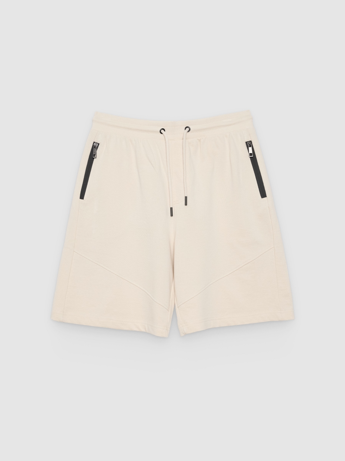 %Pto% Bermuda jogger de felpa crudo vista frontal
