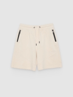 %Pto% Bermuda jogger de moletom crua vista frontal
