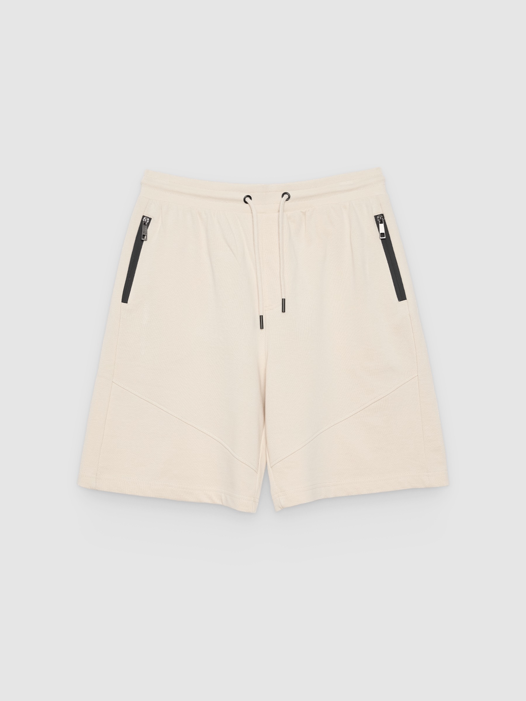 Bermuda jogger de felpa crudo vista media frontal