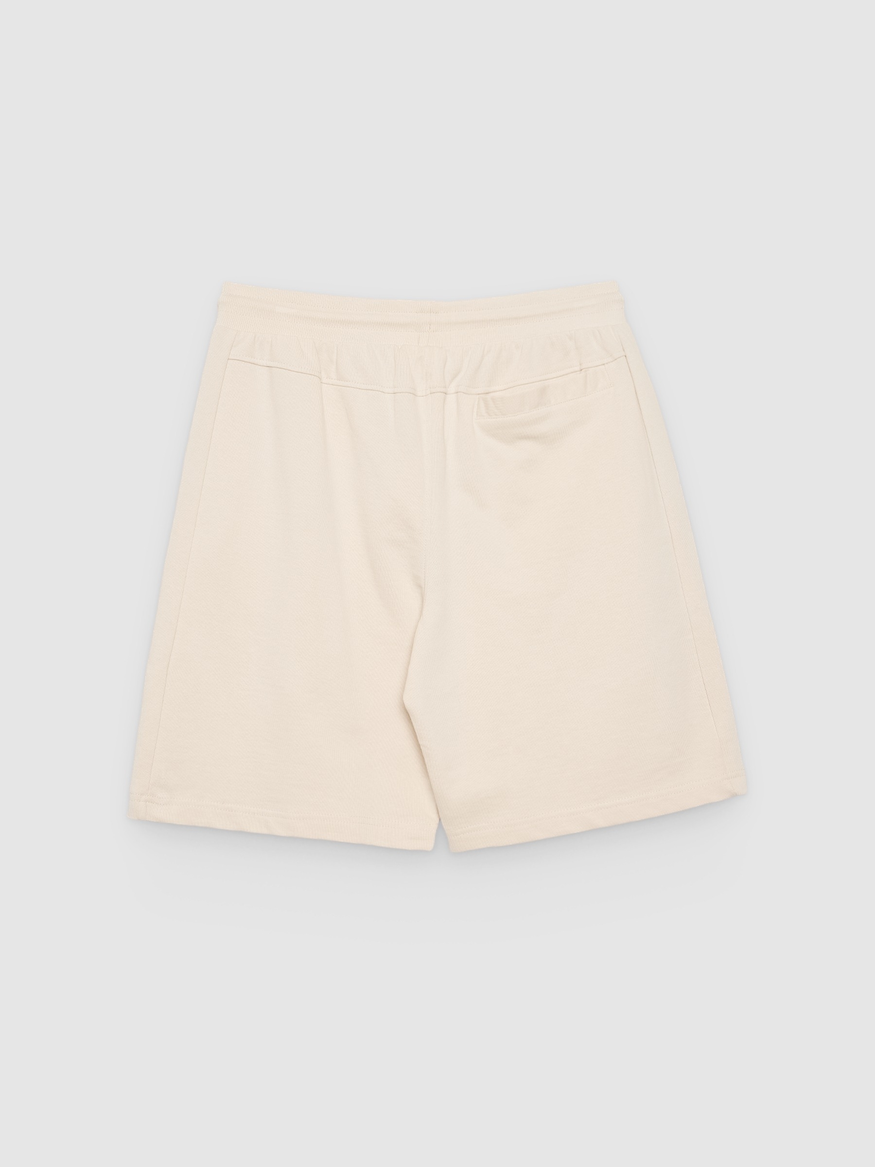 Bermuda jogger de felpa crudo vista media frontal
